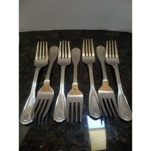 (7) Wallace COUNTRY SHELL Salad Forks